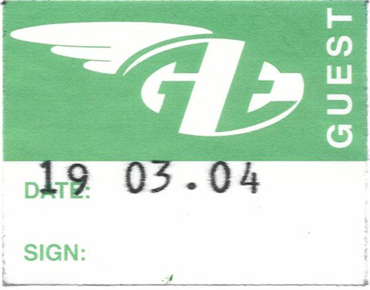 Golden Earring backstage pass  March 19 2004 Berkel Rodenrijs - Sporthal Oostmeer
